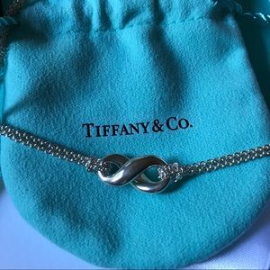 Authentic Tiffany Infinity, double chain pendant